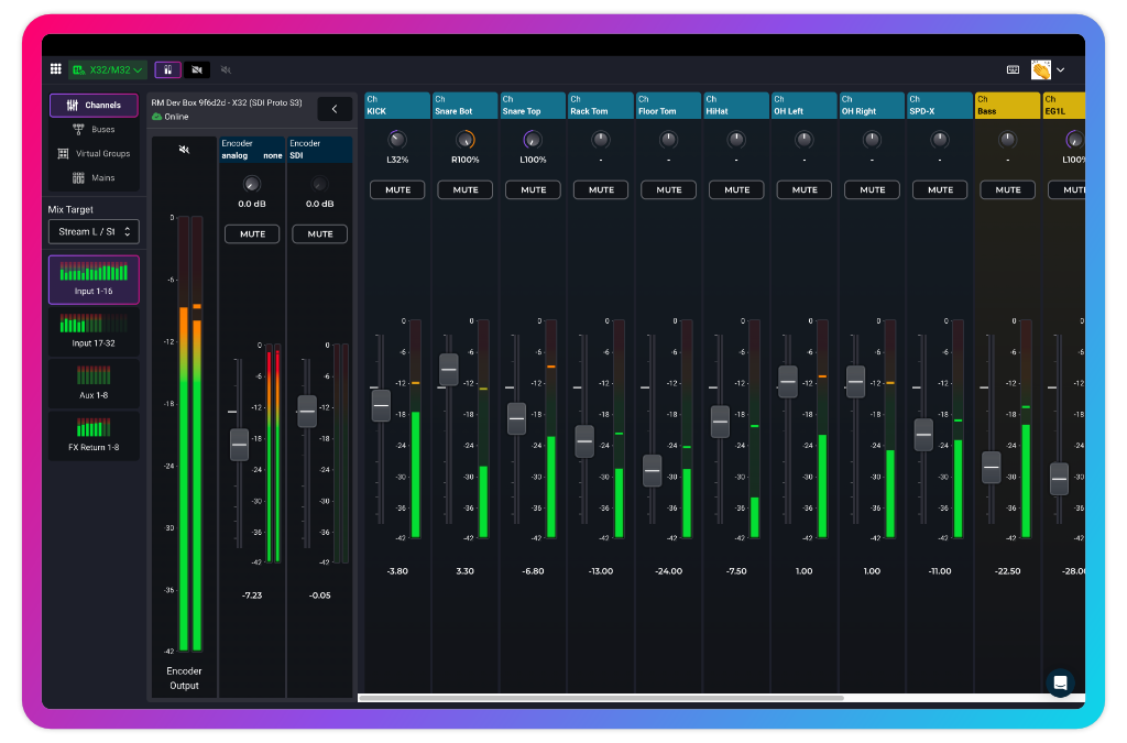 RemoteMix interface